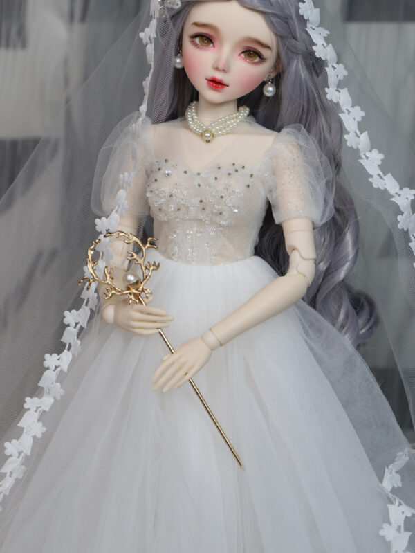 BJD Doll: Hand-Painted 1/3 Doll in Wedding Dress, Perfect Wedding or Love Gift